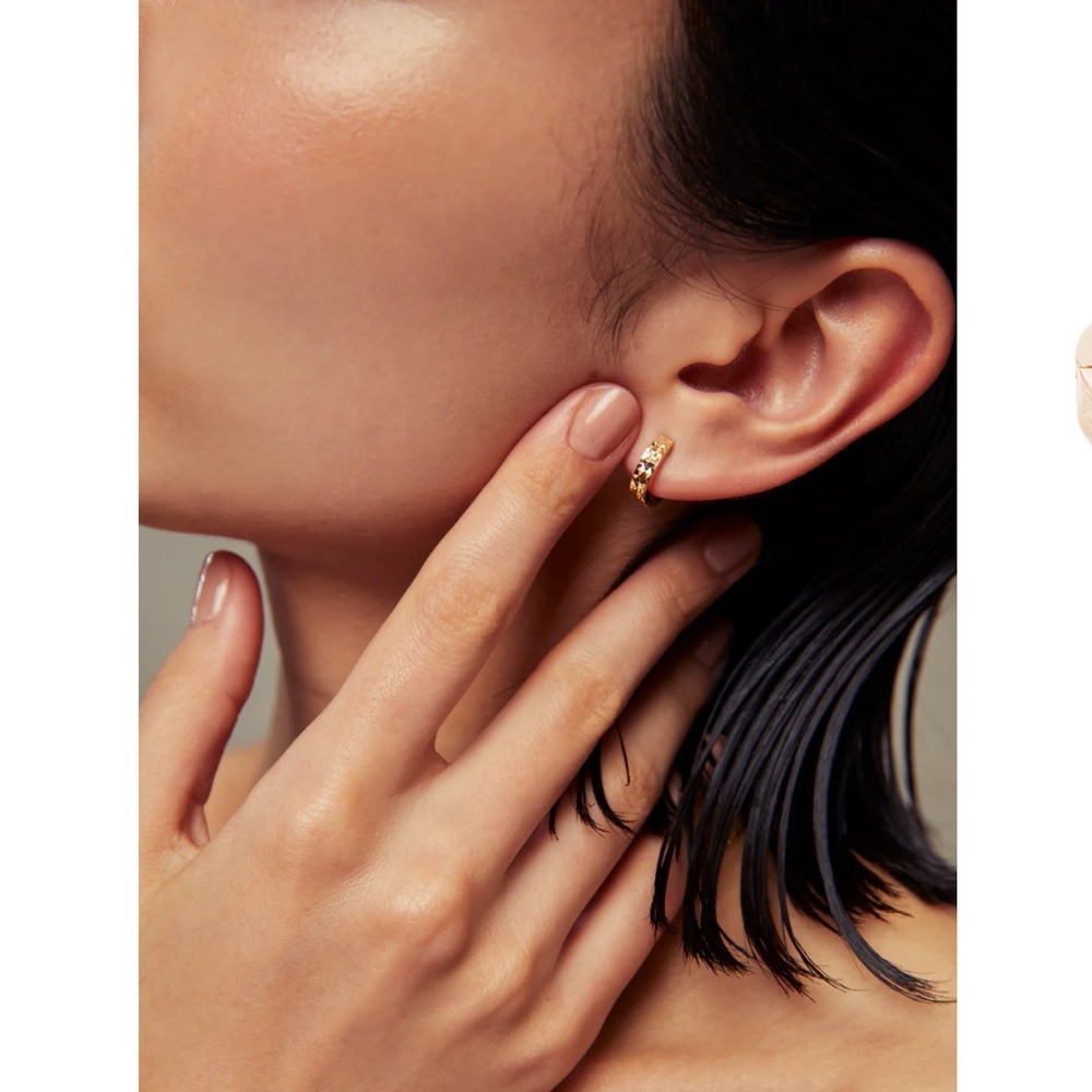 Rose Gold Facet Hoop Earrings